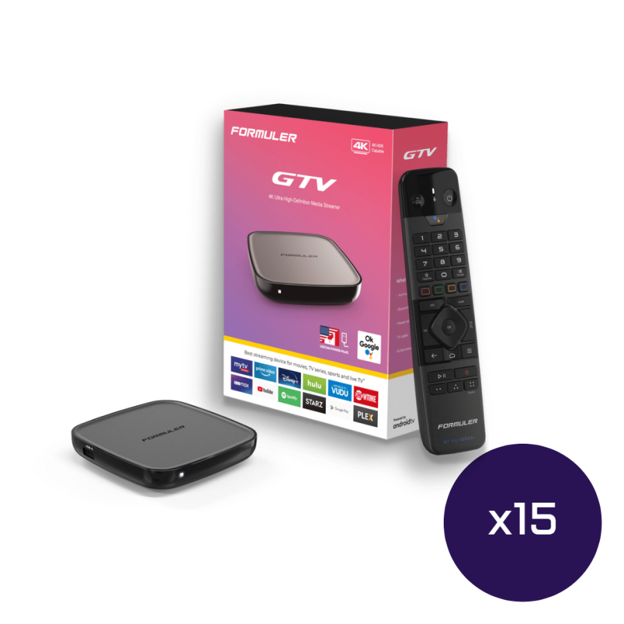 Start2Finish Formuler GTV electronics device with sleek design and ports, used for media streaming and smart TV connectivity.