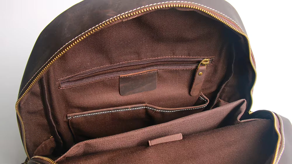Start2Finish Calder handcrafted leather backpack with adjustable straps, front pocket, and sleek design for stylish accessories.