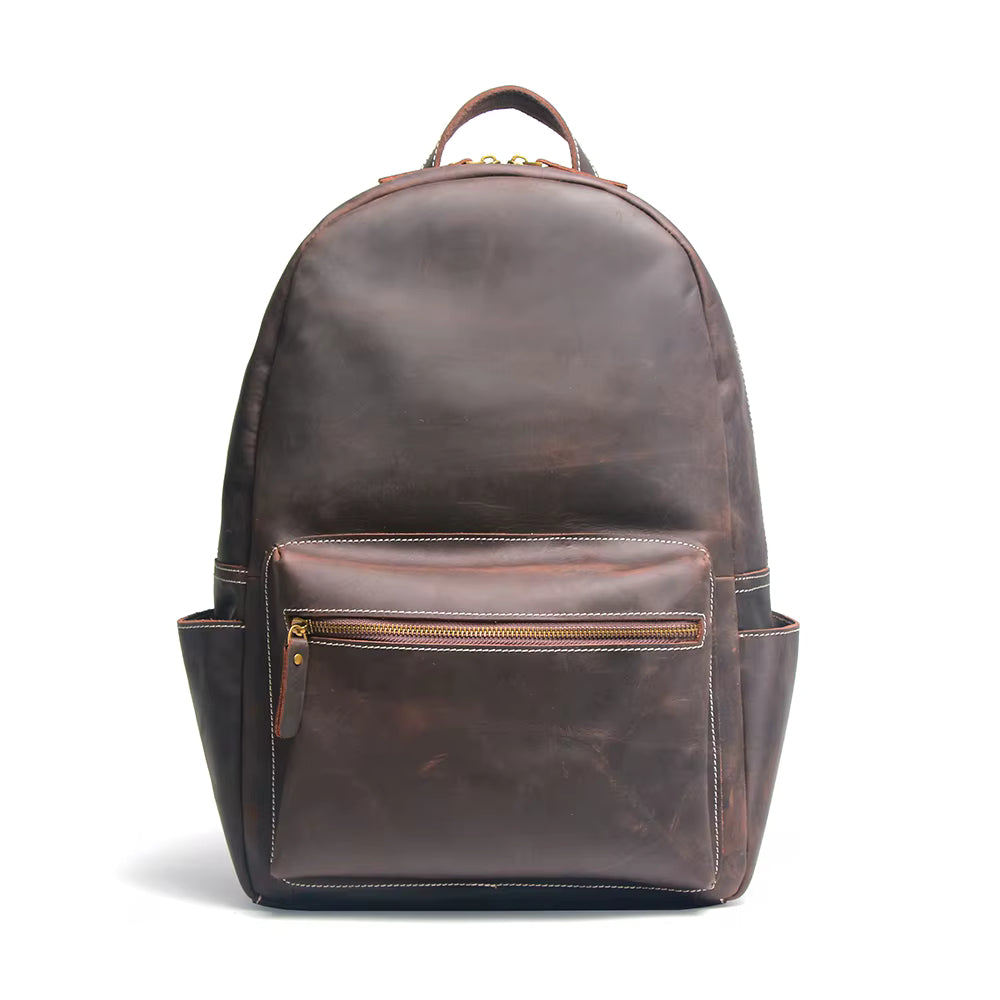 Handcrafted leather Calder backpack by Start2Finish, featuring a stylish and durable accessory with adjustable straps and multiple compartments.