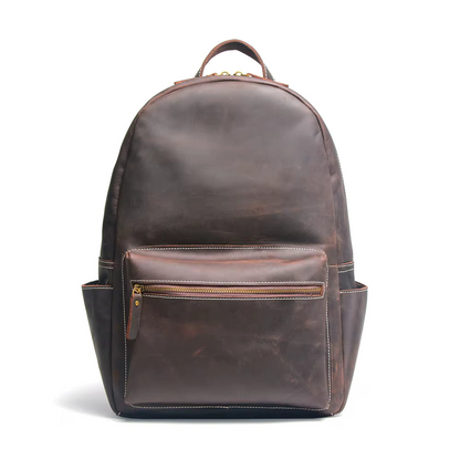 Handcrafted leather Calder backpack by Start2Finish, featuring a stylish and durable accessory with adjustable straps and multiple compartments.