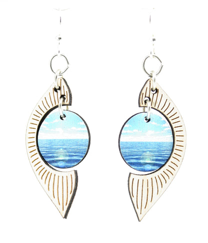 Red Sunflower Ocean Pearl Earrings featuring elegant freshwater pearls and silver hooks, perfect for sophisticated jewelry style.