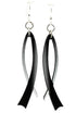 Red Sunflower Modern Ribbon Earrings featuring sleek, curved ribbon design in silver with a polished finish.