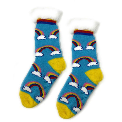 Kids Sherpa Slipper Sock by Jade Icarus with cozy, plush lining, designed for warmth and comfort.