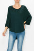 Green high and low round neck tunic top by Yellow Hera, casual dress with stylish layered hem and comfortable fit.