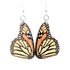 Red Sunflower Monarch Butterfly earrings featuring wing-shaped designs, delicately crafted jewelry accessory.
