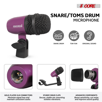 Start2Finish 9-piece drum microphone set with kick, bass, tom, snare, hi-hat, and cymbal mics for musical instruments.