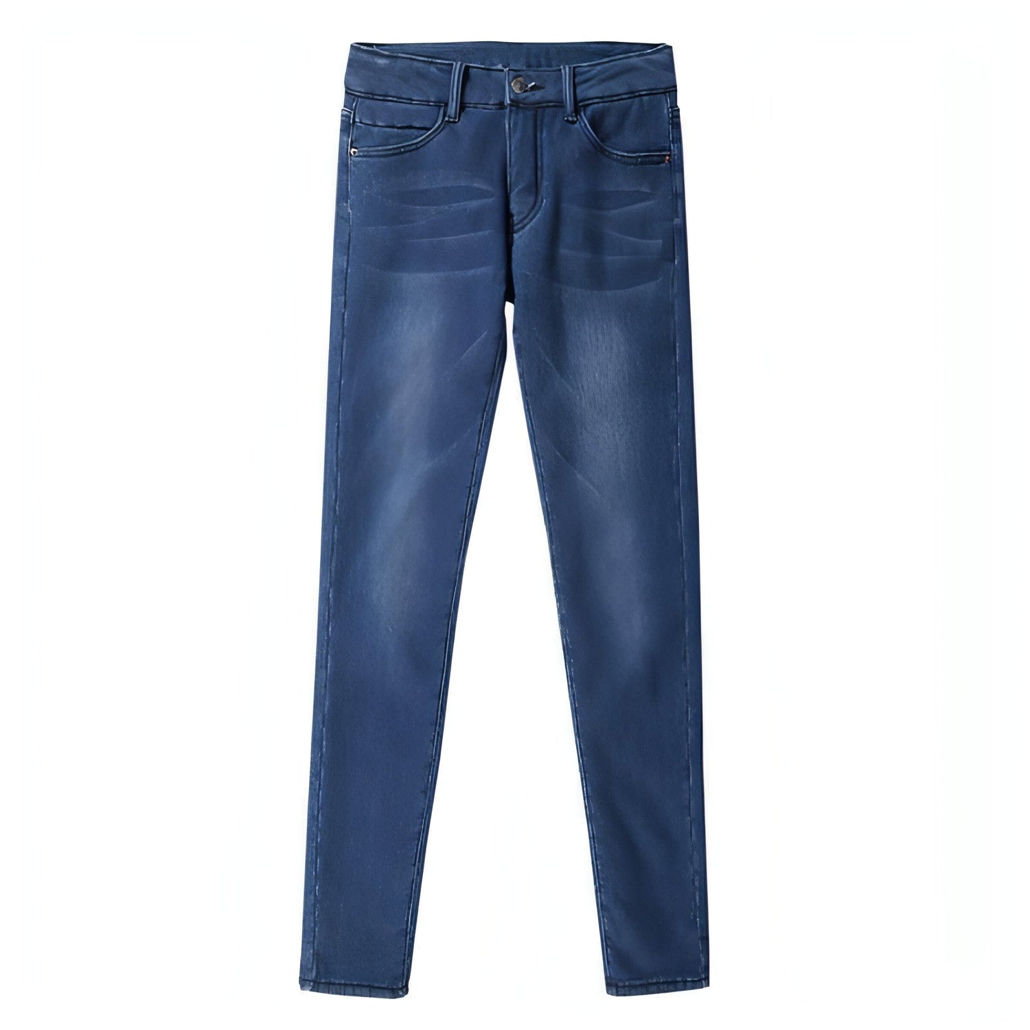 Thick lamb cashmere stretch jeans for women by Carmine Juneberry, featuring a fitted design and denim texture.
