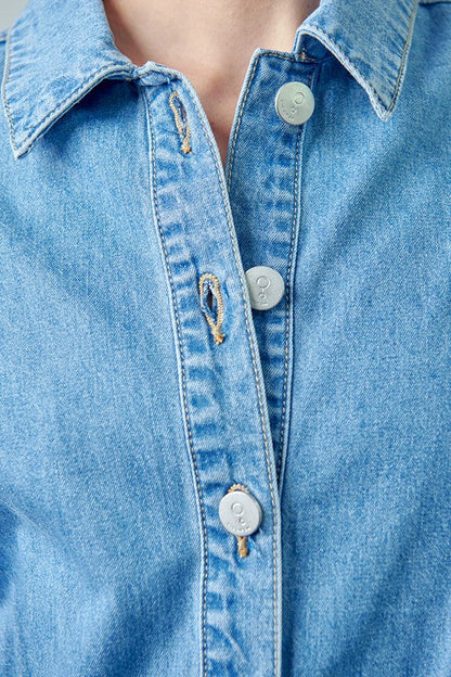 Vintage roll-up denim short romper for women by Jade Icarus, featuring a casual sleeveless design with a fitted waist.