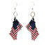 Red Sunflower American flag earrings featuring waving flag design, made of lightweight metal with detailed stars and stripes.