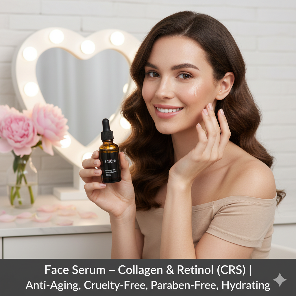 Start2Finish collagen and retinol face serum bottle with pump, showcasing a hydrating, cruelty-free anti-aging skincare product.