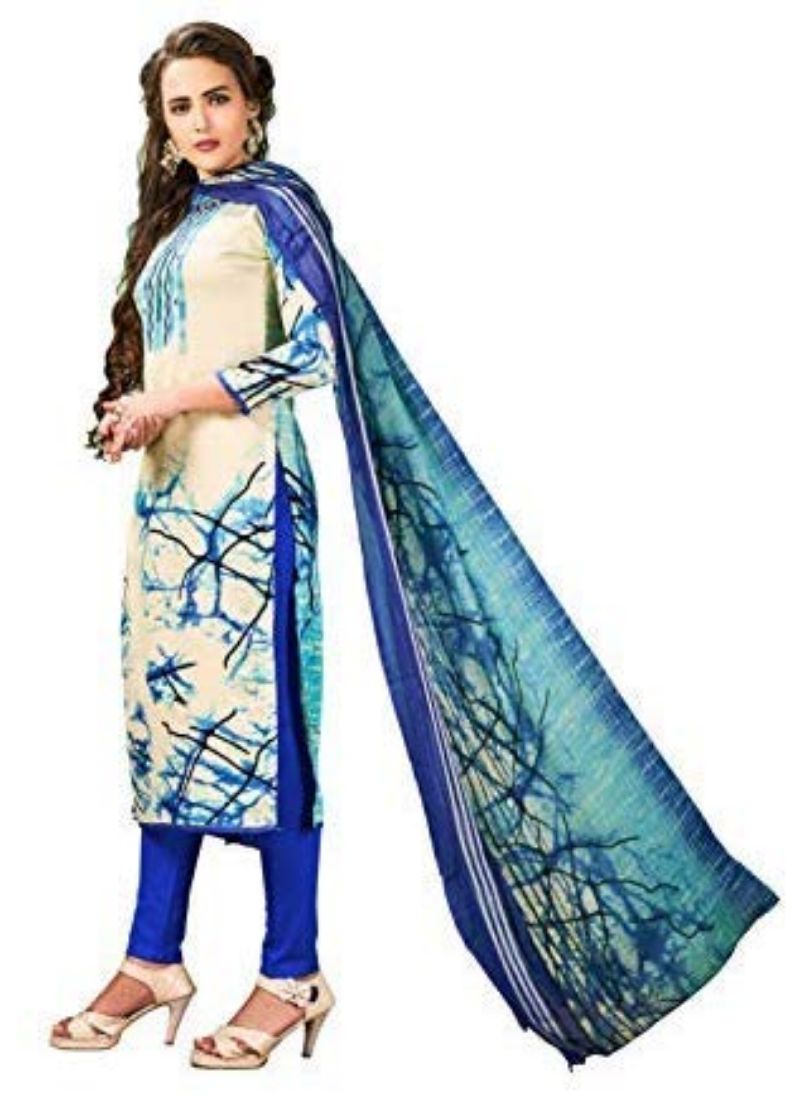 Cream cotton salwar material for women from Ivory Cassiopeia, featuring traditional fabric design and soft texture.
