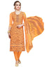 Orange cotton salwar material for women from Ivory Cassiopeia, featuring traditional fabric and design for ethnic wear.