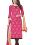 Pink embroidered Bhagalpuri silk unstitched dress for women by Ivory Cassiopeia, featuring intricate embroidery and luxurious fabric.