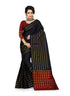 Black cotton silk saree with matching blouse, elegant women&