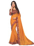 Yellow designer printed saree with matching blouse from Ivory Cassiopeia, showcasing elegant floral patterns and traditional style.