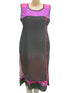 Black and purple synthetic sleeveless printed kurta for women by Ivory Cassiopeia, featuring a stylish design and comfortable fit.
