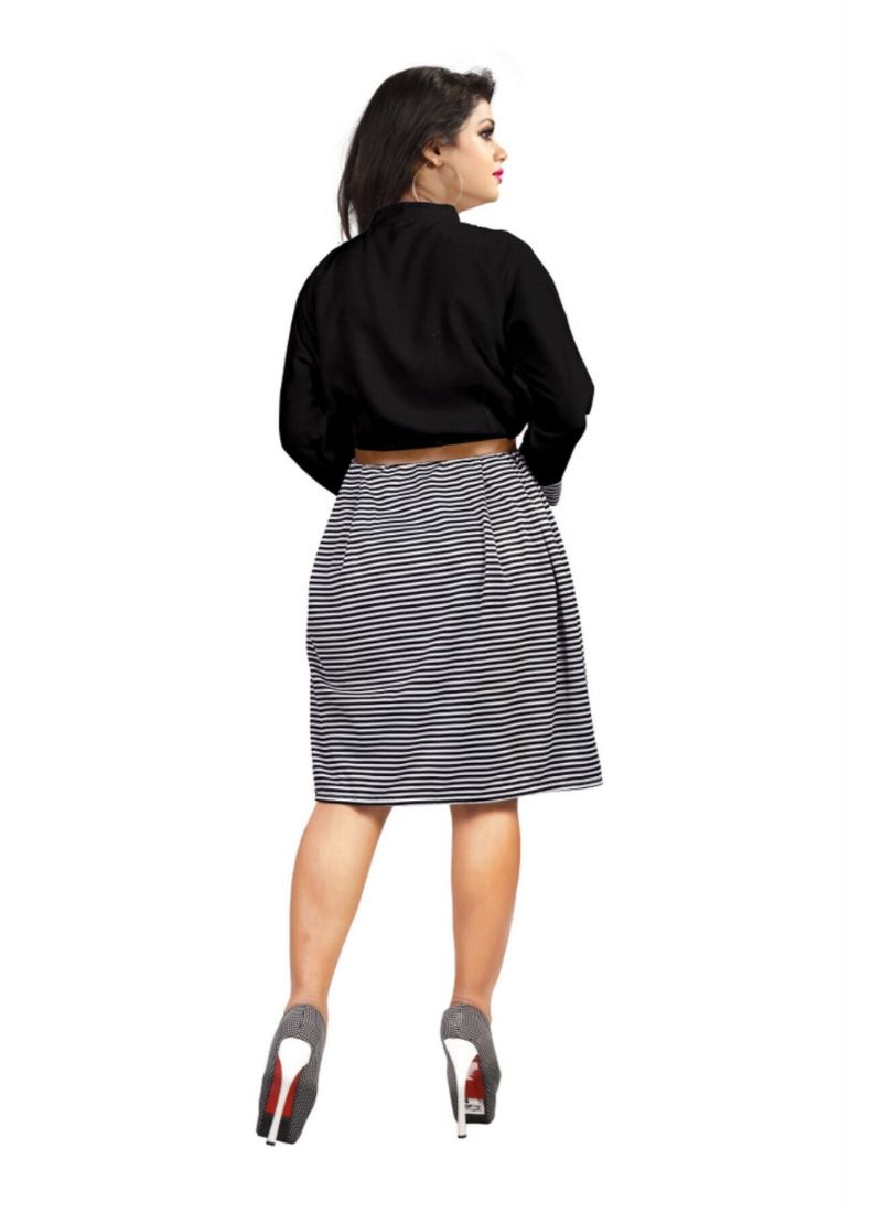 Black Rayon and Lygra Western dress for women by Ivory Cassiopeia, featuring a stylish design and comfortable fit.