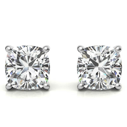 Start2Finish 1.50 CTW certified genuine moissanite stud earrings in DEF color, IF–VS1 clarity, set in 14k gold over sterling silver.