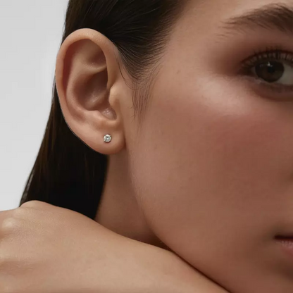 Start2Finish 1.50 CTW genuine moissanite stud earrings with DEF color, IF–VS1 clarity in 14k gold over sterling silver.
