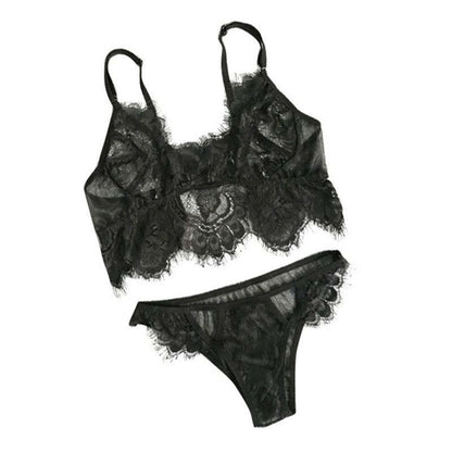 Jade EP sexy lace bralette lingerie with sheer mesh and G-string design, unpadded, delicate floral lace details, stylish and feminine.