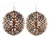 Red Sunflower Below the Root earrings with intricate floral design and dangling elements, crafted for a stylish look.