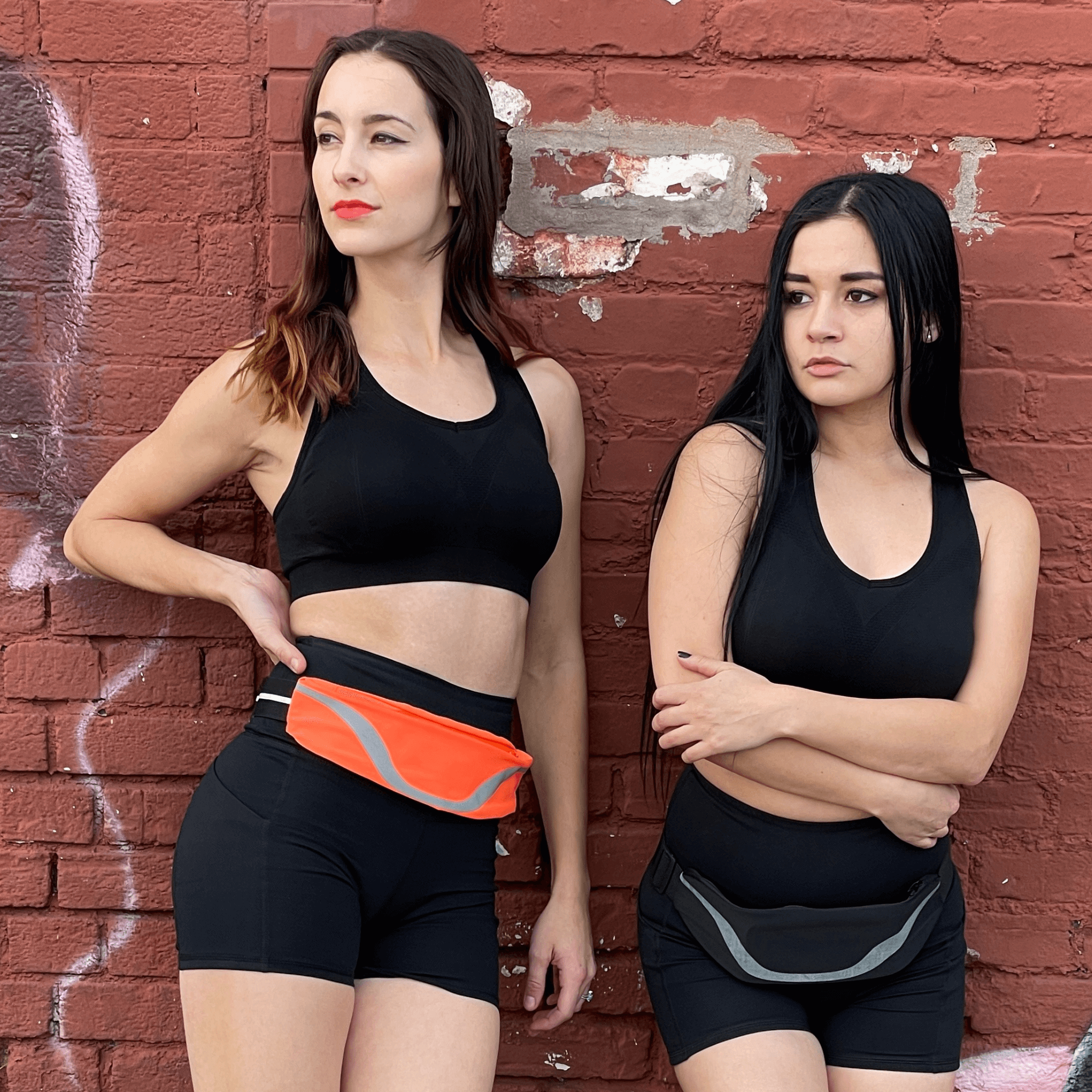 Black Lavender water-resistant sport waist pack with reflective strip, ideal for running and outdoor activities.