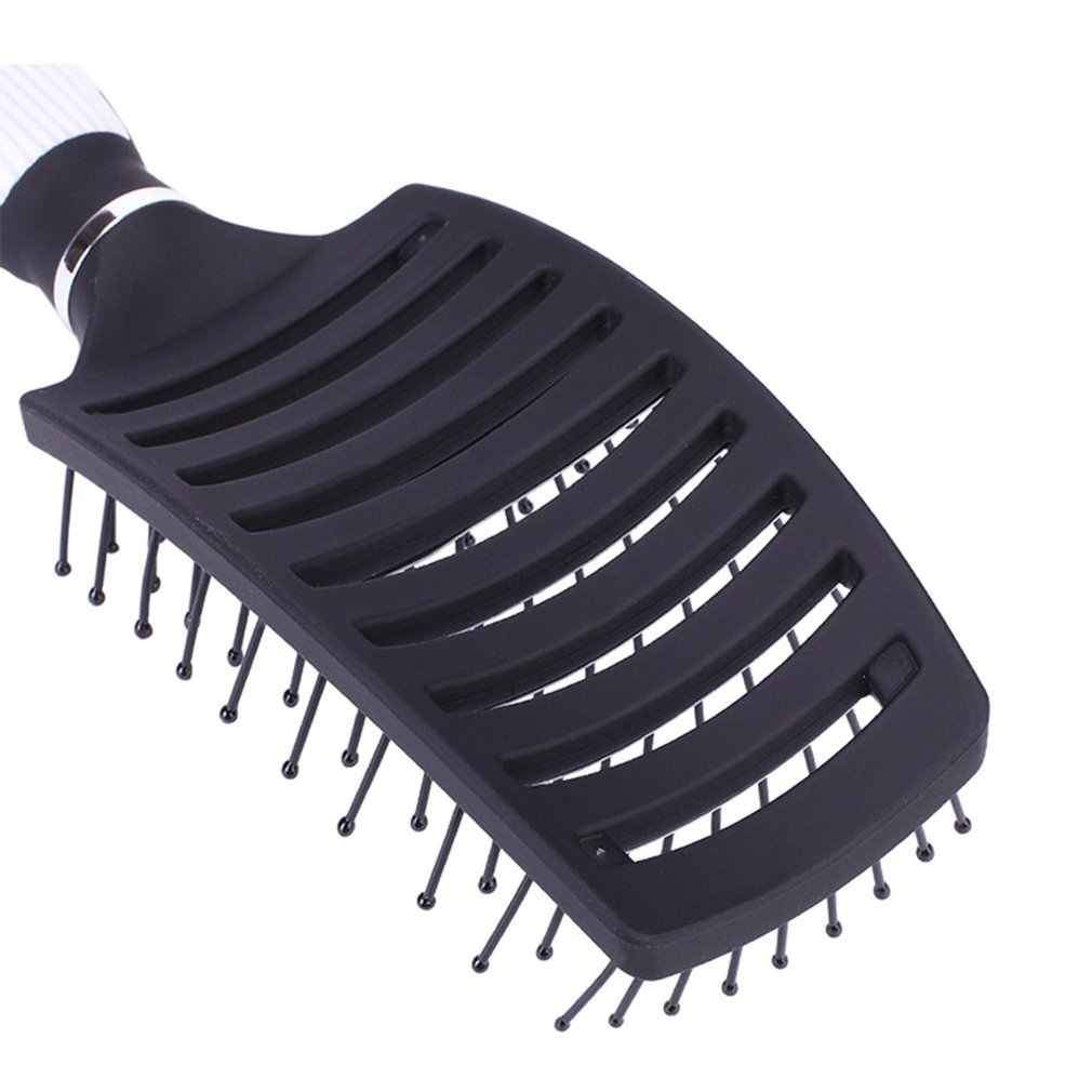 Maroon Asteria fluffy large curved wide-tooth anti-slip hair comb, soft and gentle for detangling hair.