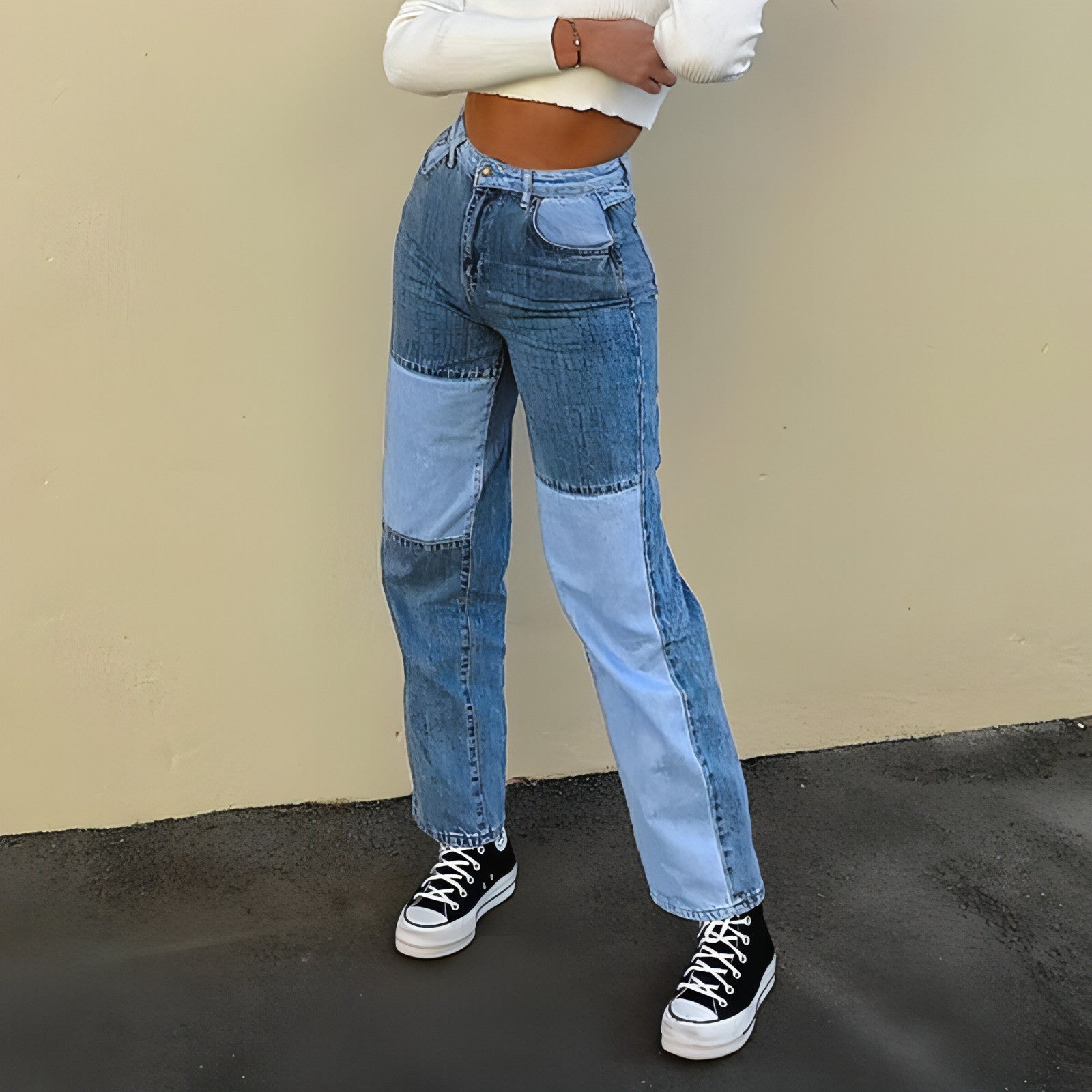 Carmine Juneberry DenimDare™ high-rise straight-leg jeans for women with visible stitching and classic denim wash.