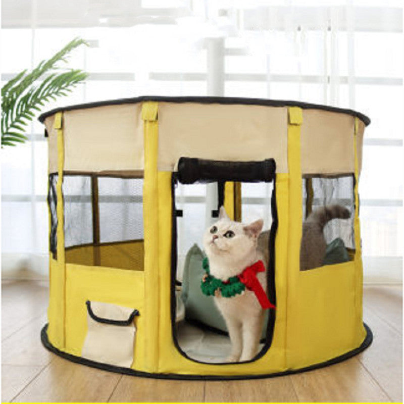 Maroon Asteria portable pet house made of Oxford cloth, designed as a cozy crate for dogs or cats for play and rest.