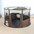 Maroon Asteria portable pet house made of Oxford cloth, featuring a cozy crate room suitable for pets to play and rest.