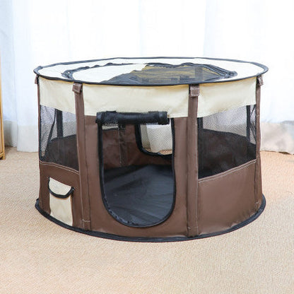 Maroon Asteria portable pet house made of Oxford cloth, ideal for sleeping and playing, compact and easy to carry.