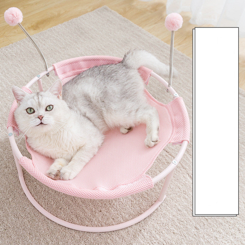 Maroon Asteria cat bed house with hammock and mattress, cozy resting spot for kittens and small cats, soft and comfortable.