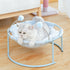 Maroon Asteria cat bed house with cozy hammock and mattress for kittens, soft and comfortable pet sleeping space.