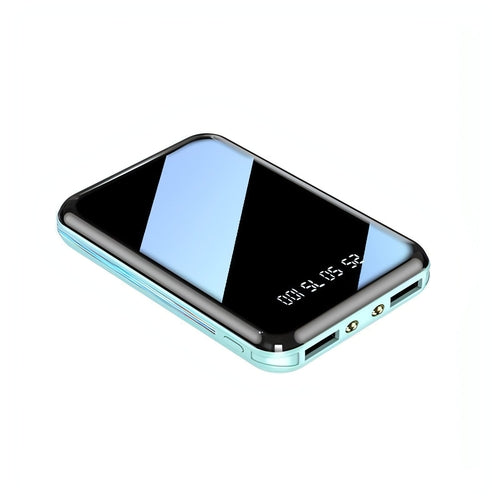 Carmine Juneberry VoltMate 30000mAh mini power bank with USB ports for mobile and laptop charging.