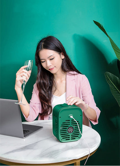 Maroon Asteria small portable USB desktop fan for home and office cooling, compact and lightweight for easy use