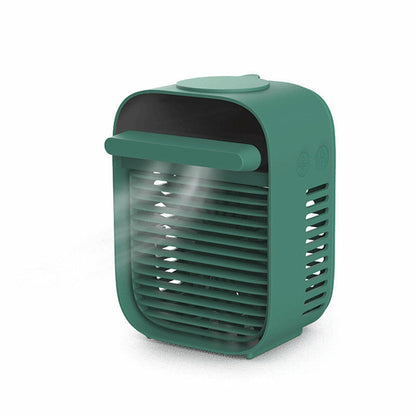 Small portable USB desktop fan by Maroon Asteria, offering cooling for office or home use, shown on a desk.