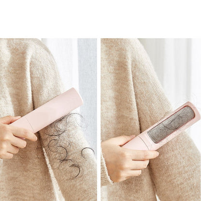 Maroon Asteria 2-in-1 reusable pet hair remover brush and lint roller for quick, portable pet hair and lint cleaning.