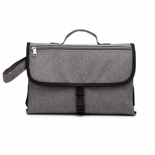 Maroon Asteria waterproof travel diaper change pad with multiple compartments, portable and suitable for on-the-go diaper changes.