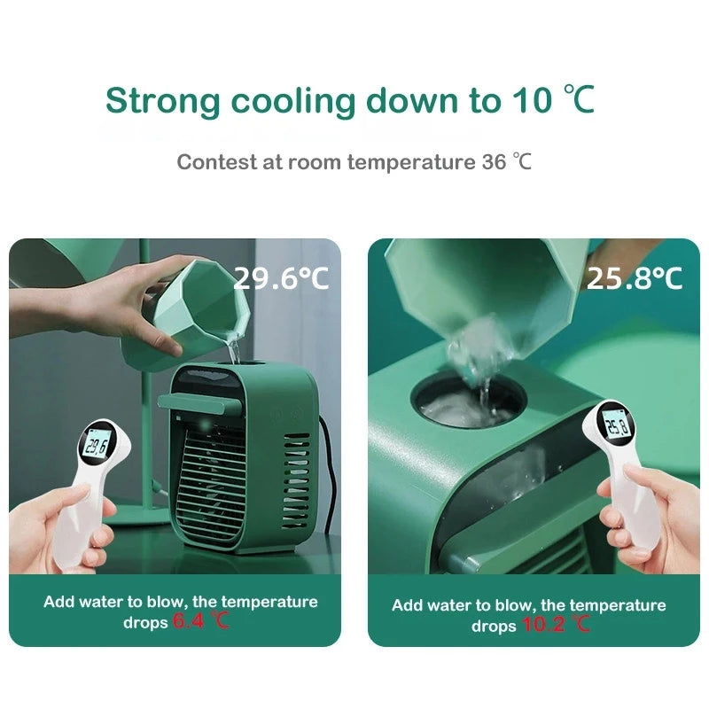 Small Maroon Asteria portable USB desktop fan with adjustable blades for cooling in home or office settings.