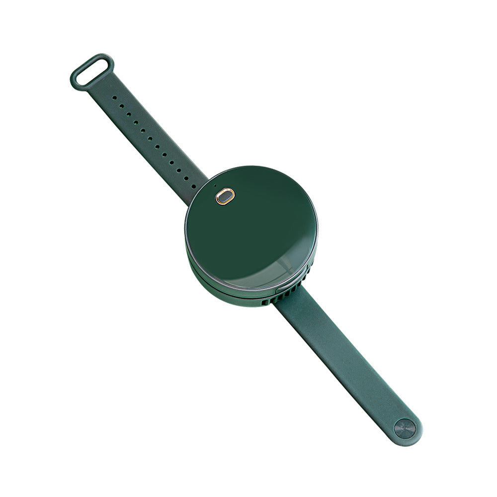 Maroon Asteria portable wrist fan with mirror, leafless design, USB rechargeable, three-speed setting, ideal for home improvement use