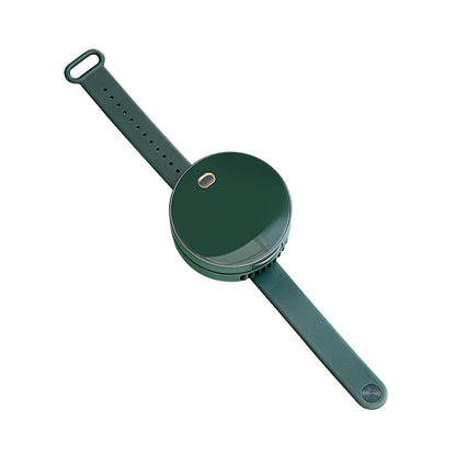 Maroon Asteria portable wrist fan with mirror, leafless design, USB rechargeable, three-speed setting, ideal for home improvement use