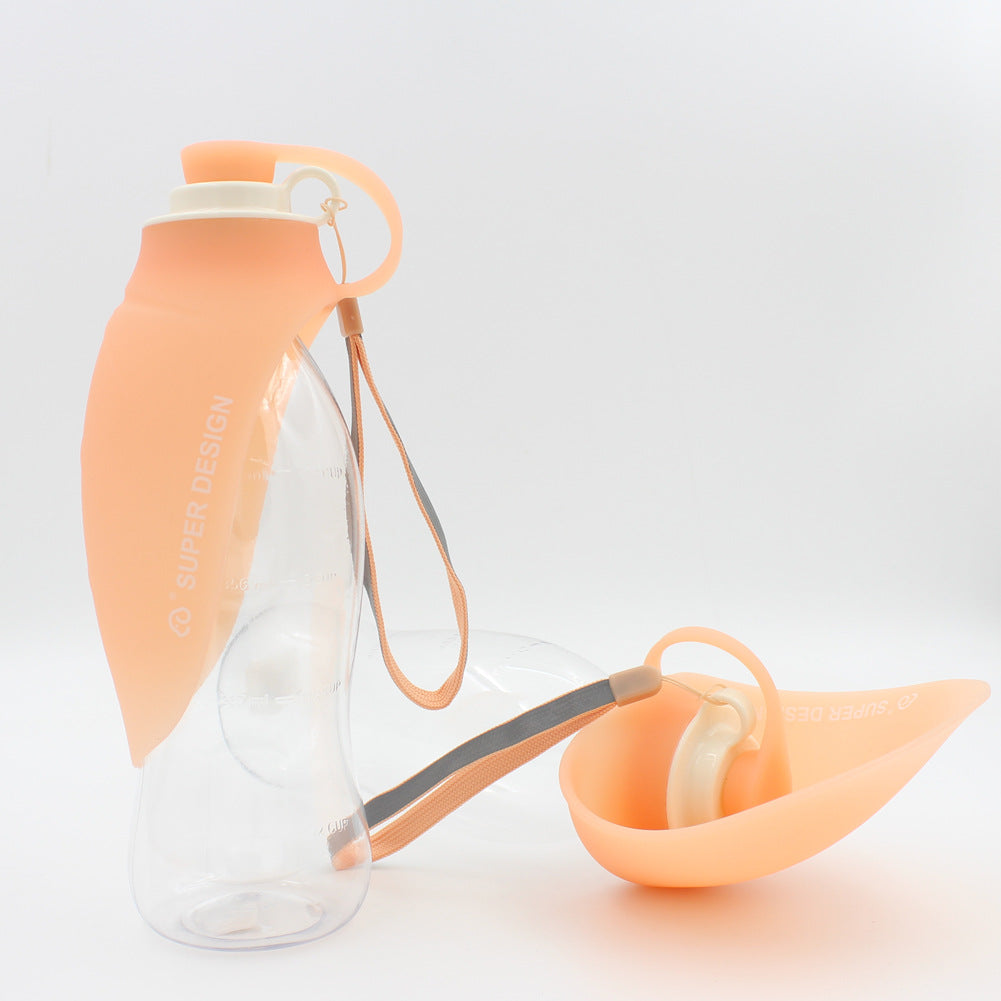 Maroon Asteria portable pet water dispenser and feeder, leak-proof design for easy hydration and feeding on the go.