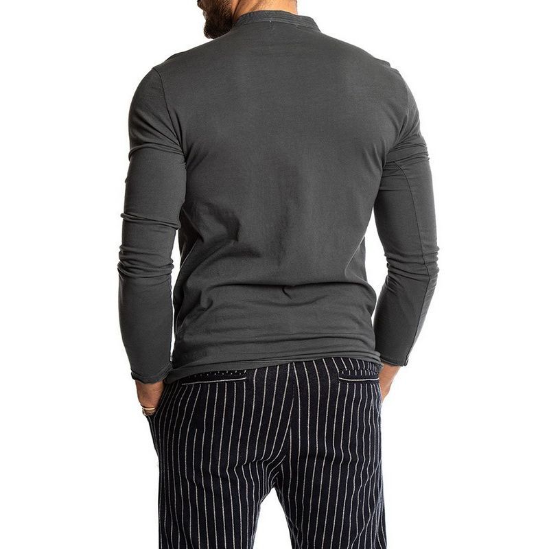 Carmine Juneberry classic long sleeve linen T-shirt, lightweight and breathable, perfect for everyday wear.