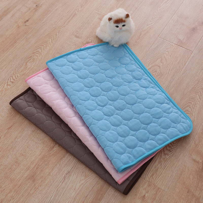 Maroon Asteria pet summer cooling pad made of ice silk, designed for comfortable outdoor or indoor use.
