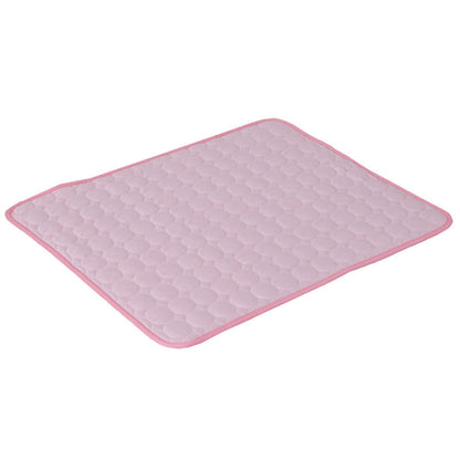Maroon Asteria Pet Summer Portable Ice Silk Cooling Pad showing soft, breathable cooling surface for pets.