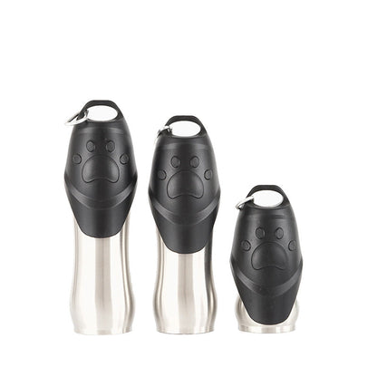 Maroon Asteria portable pet drinking bottle for cats and dogs, outdoor petcare accessory with water dispenser for pets.