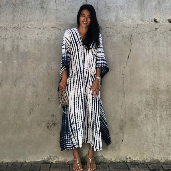 Jade Icarus Gio Wide Dress and Beach Cover Up, lightweight fabric with wide sleeves, perfect for summer beachwear.