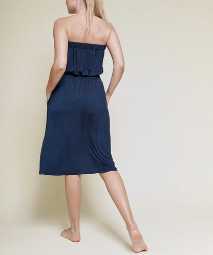 Knee-length bamboo tube dress by Jade Icarus, stylish women&