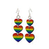 Rainbow heart earrings by Red Sunflower with vibrant, multicolored heart-shaped design, stylish jewelry for women.