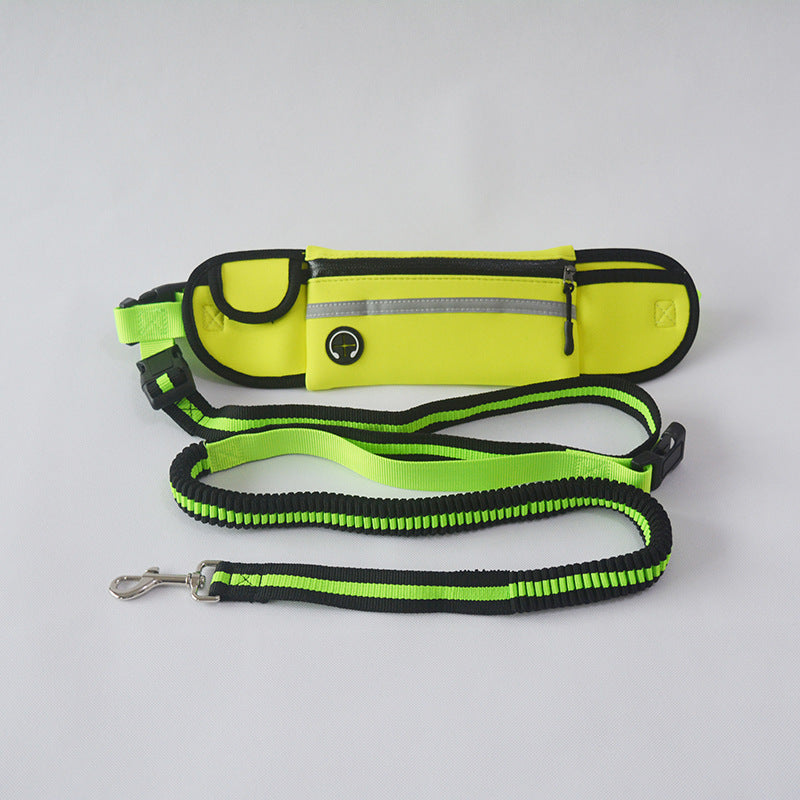 Maroon Asteria waterproof pet waist bag with leash and reflective strap for outdoor activities, designed for dogs.